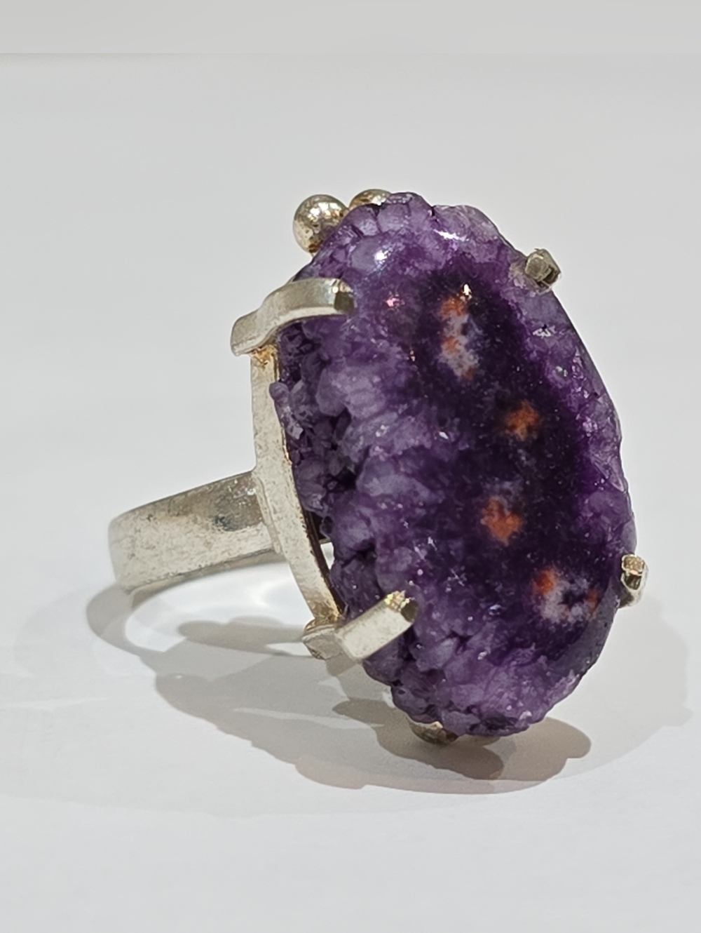 Vintage  amethyst Gemstone 925 Sterling Silver Ring